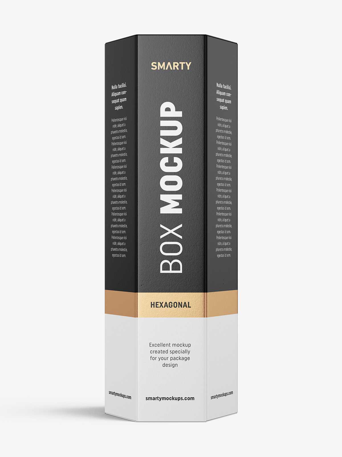Hexagonal box mockup / white - metallic - kraft