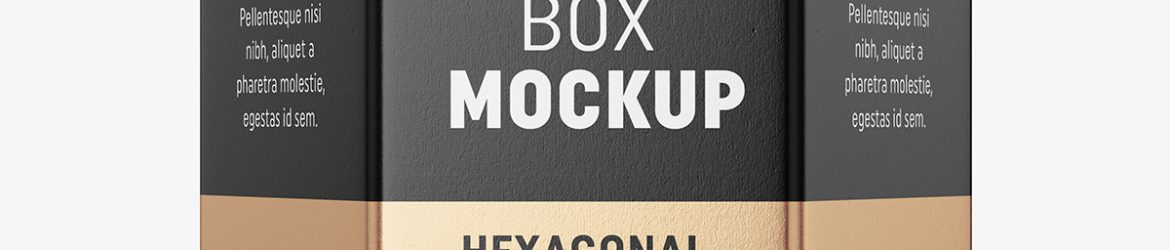 Hexagonal box mockup / white - metallic - kraft