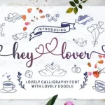 Hey Lover Calligraphy Font - Fonte Grátis Hey Lover Calligraphy Font