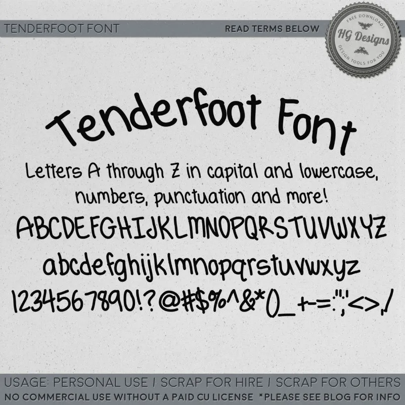 HGTenderfoot Font