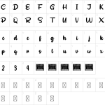Mapa de caracteres da fonte High Beginning Font