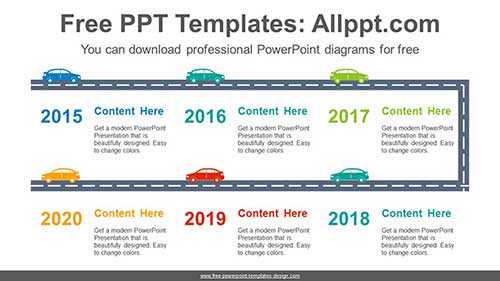 Highway Running Car PowerPoint Diagram