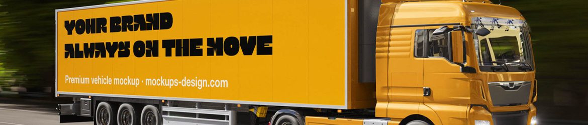 Highway semi-truck trailer mockup