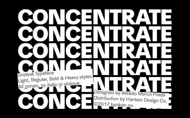 HK Concentrate Typeface