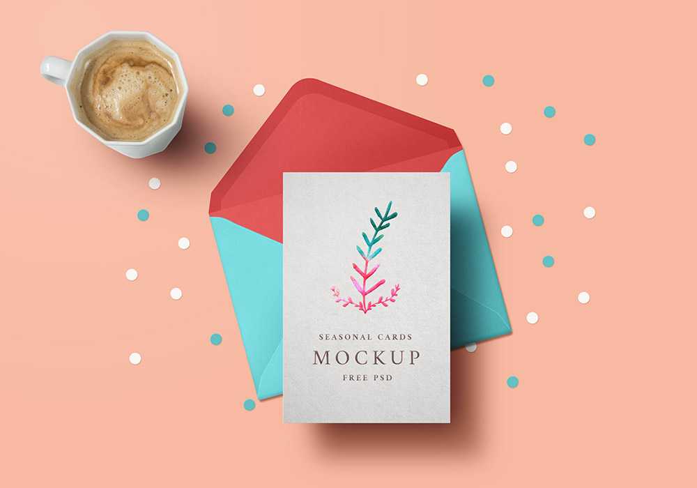 Holiday Greeting Card Mockup PSD