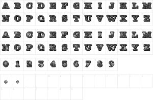 Mapa de caracteres da fonte Holly Bows Font