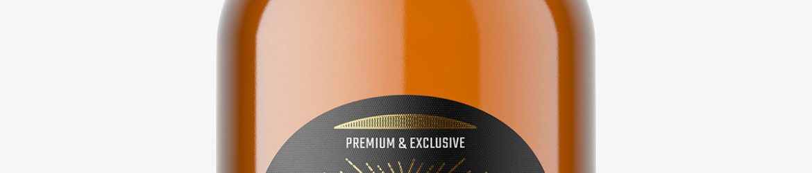 Honey gin bottle mockup