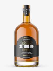 Honey gin bottle mockup