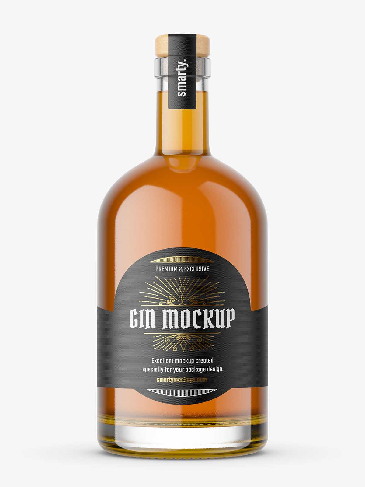 Honey gin bottle mockup