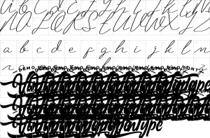 Mapa de caracteres da fonte Hopeflow Font