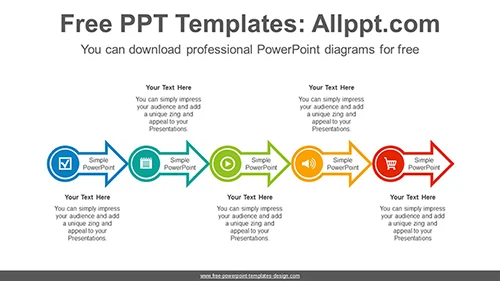 Horizontal alignment arrow PowerPoint Diagram Template