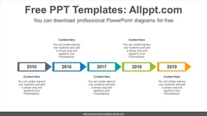 Horizontal alignment arrows PowerPoint diagram template