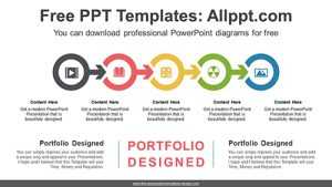 Horizontal Alignment Circle Arrow PPT Diagram