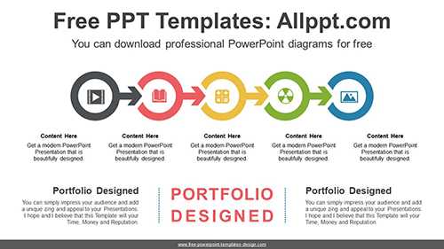Horizontal Alignment Circle Arrow PPT Diagram