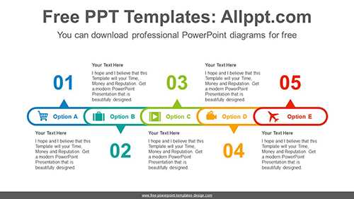 Horizontal alignment oval PowerPoint Diagram Template