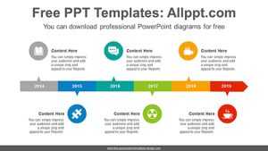 Horizontal alignment rectangle PowerPoint diagram template