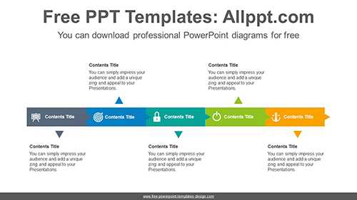Horizontal alignment square PowerPoint Diagram Template