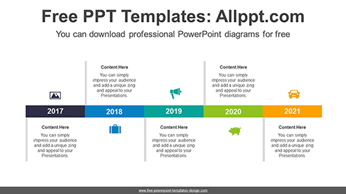 Horizontal Alignment Square PPT Diagram