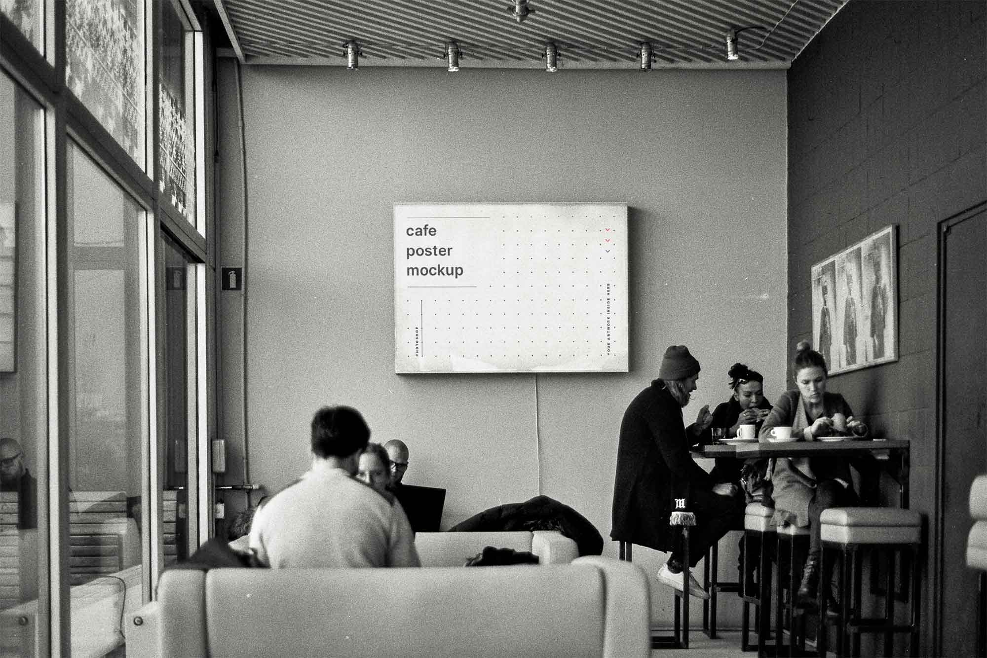 Horizontal Cafe Poster Mockup