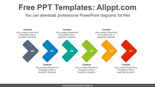 Horizontal chevron arrow PowerPoint Diagram Template