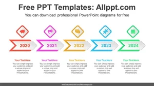 Horizontal Chevron Arrows Align PPT Diagram