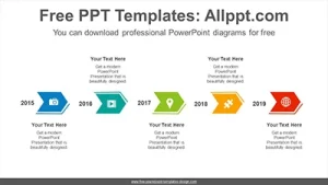 Horizontal chevron arrows PowerPoint Diagram Template