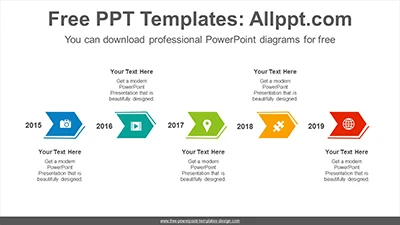 Horizontal chevron arrows PowerPoint Diagram Template