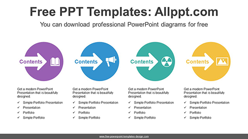 Horizontal Circle Arrow PowerPoint Diagram