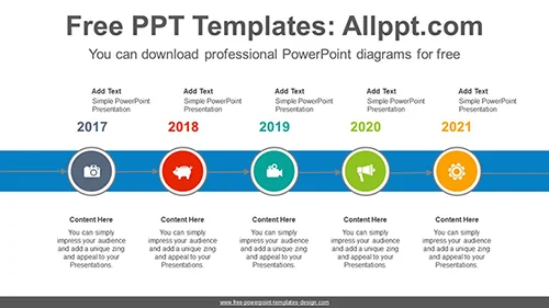 Horizontal Circles PowerPoint Diagram