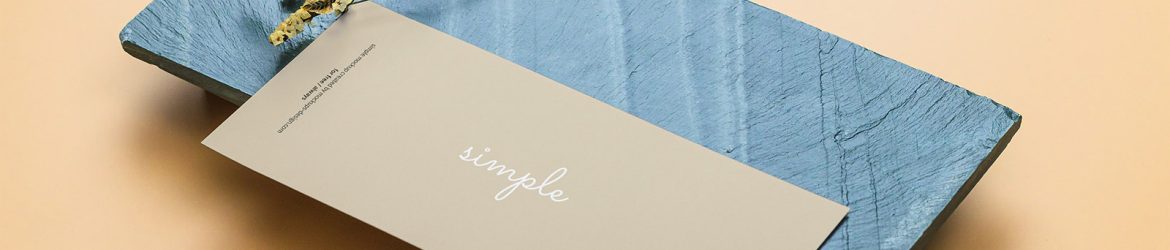 Horizontal DL flyer on green stone mockup