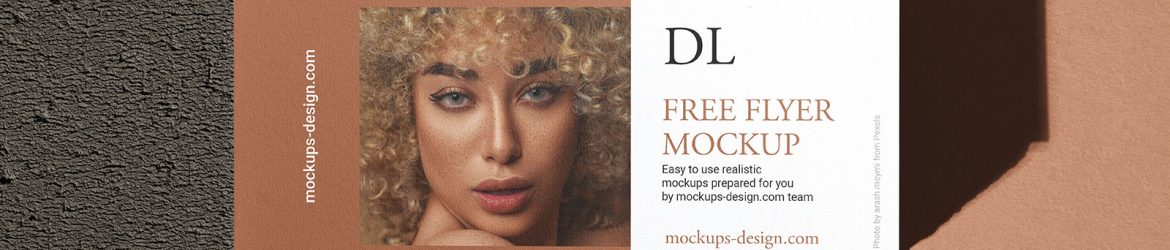 Horizontal DL flyer on stone mockup