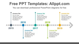 Horizontal dotted arrow PowerPoint Diagram Template