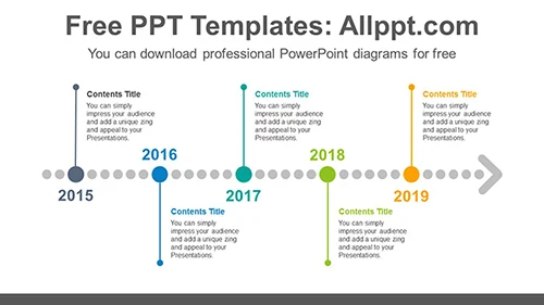 Horizontal dotted arrow PowerPoint Diagram Template