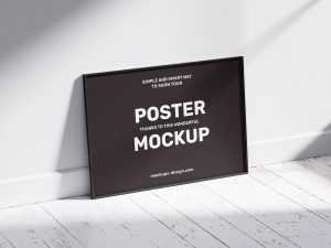 Horizontal poster frame mockup - Instant Download