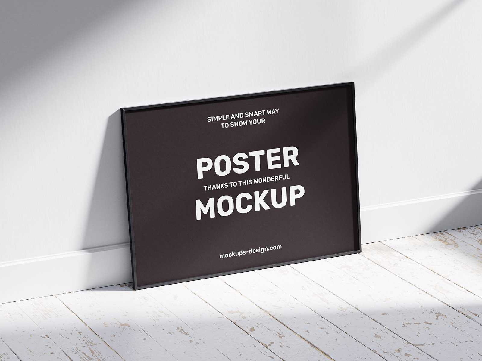 Horizontal poster frame mockup - Instant Download