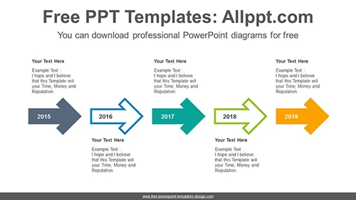 Horizontal progress arrow PowerPoint Diagram Template