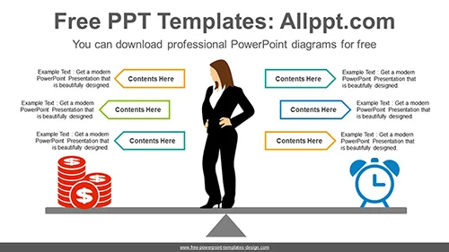 Horizontal Scale PowerPoint Diagram