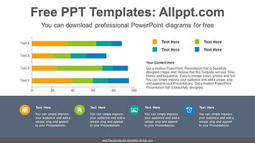 Horizontal Stacked Bar Chart PPT Diagram