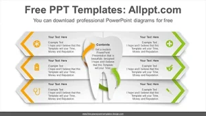 Horizontal symmetrical chevron PowerPoint Diagram Template