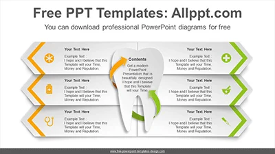 Horizontal symmetrical chevron PowerPoint Diagram Template