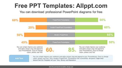 Horizontal Symmetry Bar Chart PPT Diagram