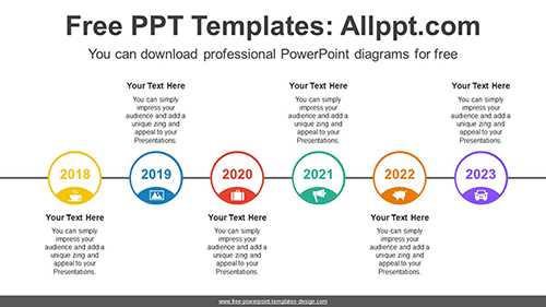 Horizontally Aligned Circles PowerPoint Diagram