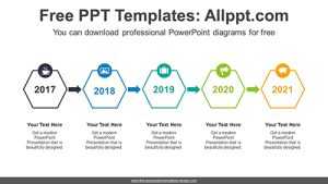 Horizontally Aligned Hexagon PPT Diagram