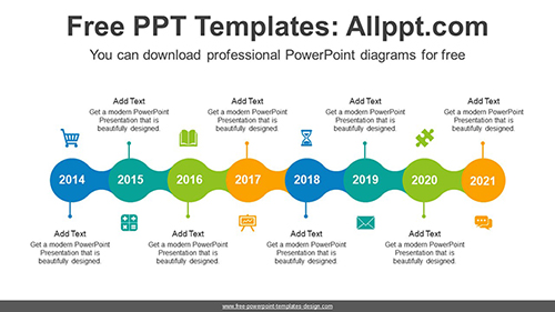 Horizontally Connected Circles PowerPoint Diagram