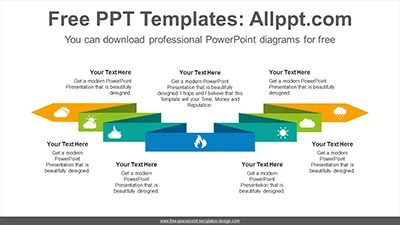 Horizontally Twisted Ribbon PowerPoint Diagram Templates
