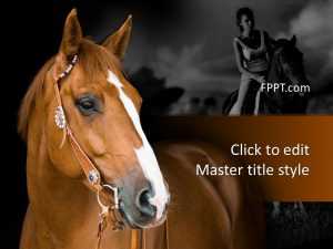 Horse PowerPoint Template Dark Theme