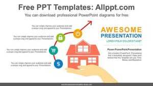 House ascending arrow PowerPoint Diagram