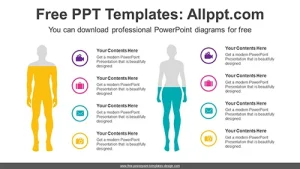 Human Body Percentage Comparison PPT Diagram