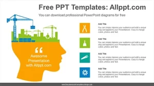 Human brain construction PowerPoint Diagram Template