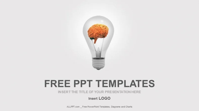 Human Brain Inside Bulb-Business PowerPoint Templates